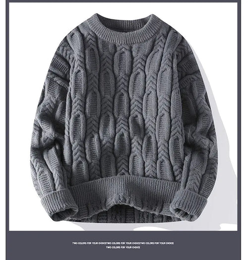 Men's Winter Thermal Knit Sweaters Men's Loose Casual Jumper Brand