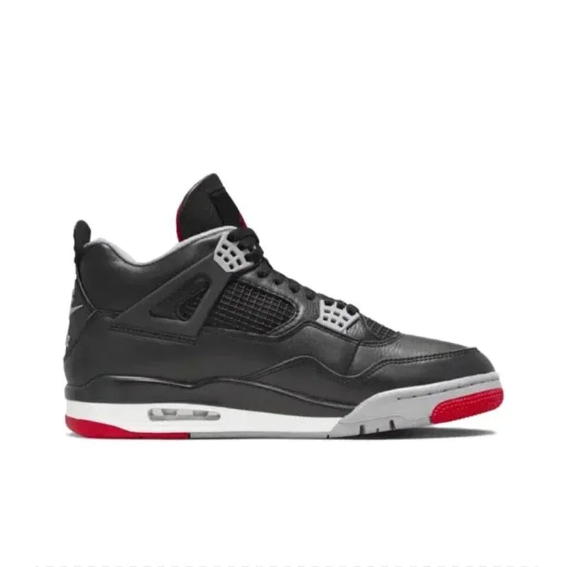 Nike Air Jordan 4 "Bred Reimagined "Wear-resistant Mid-top Retro Basketball Shoes for Men's The Same Black and Red FV5029-001