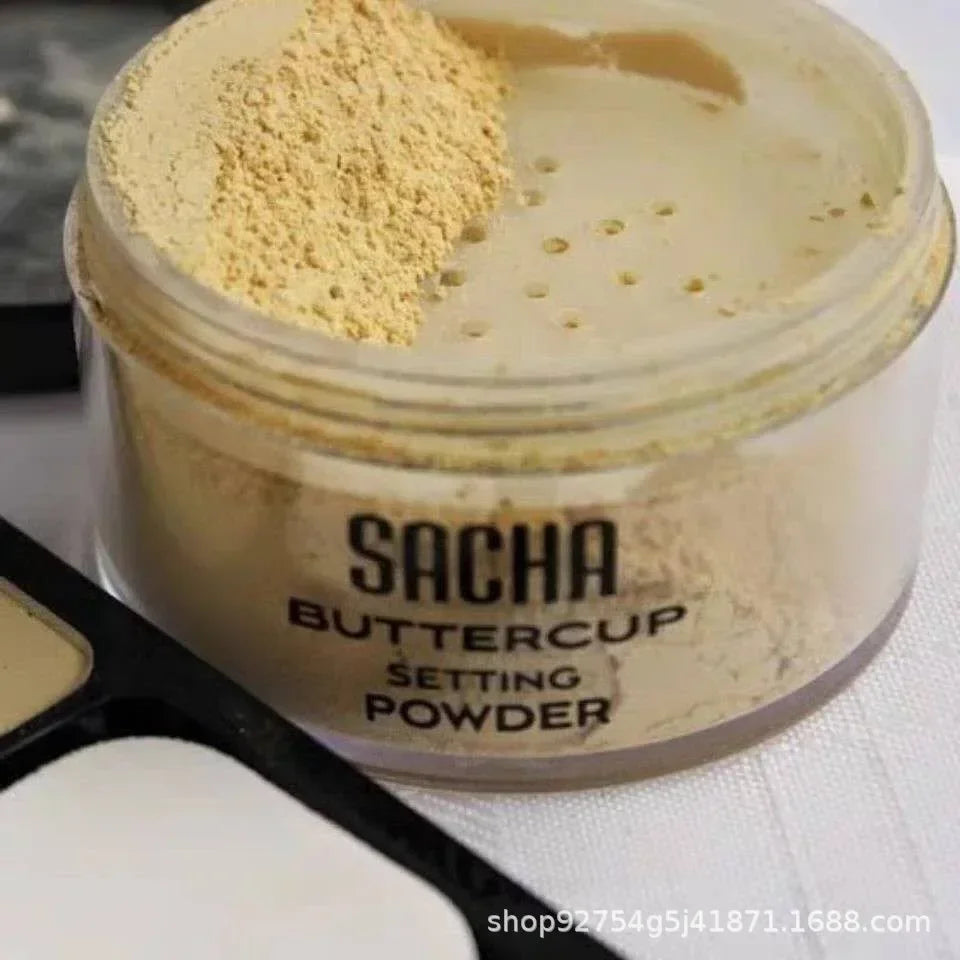 Sacha Buttercup Setting Powder Translucent Face Powder to Set Makeup Foundation or Concealer Finish Loose Powder Foundation