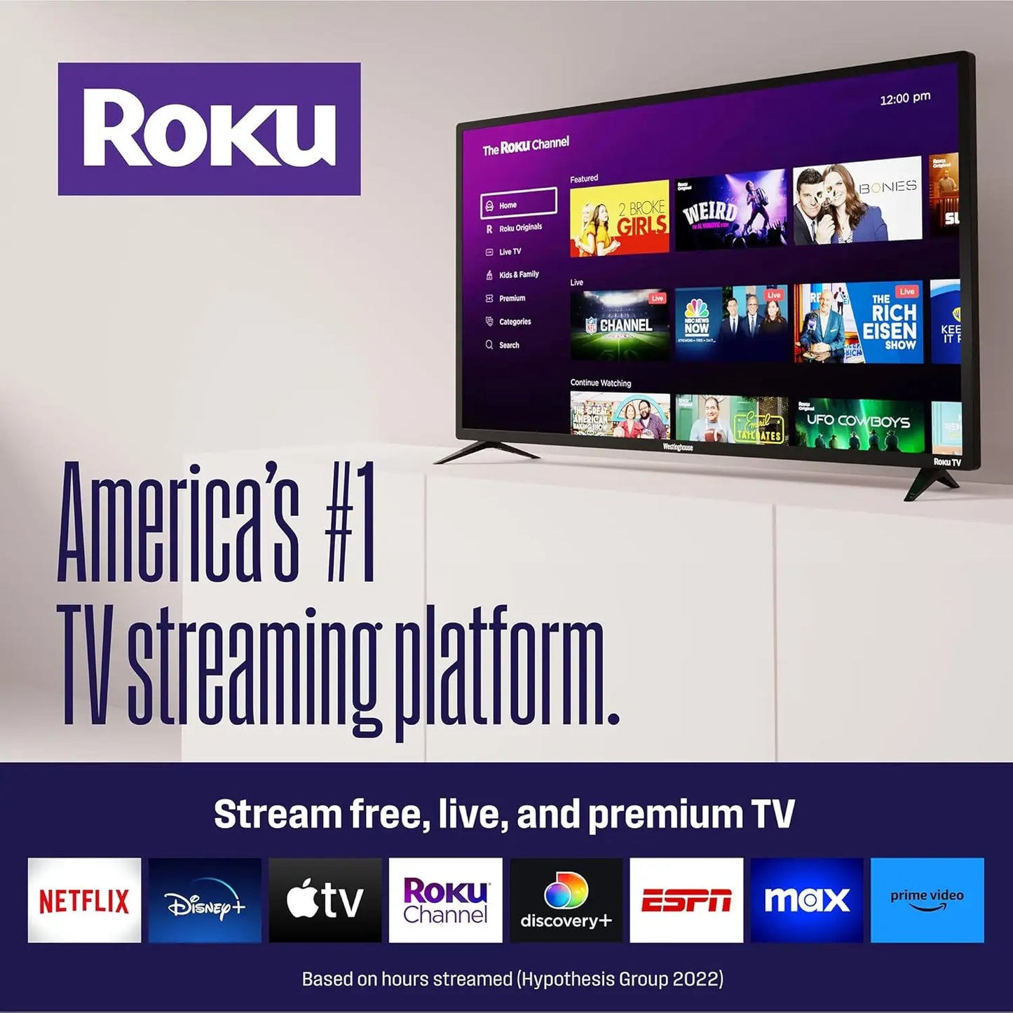 Roku TV - 42 Inch Smart TV, 1080P LED Full HD TV with Wi-Fi Connectivity and Mobile App, Flat Screen TV Compatible with Apple Ho