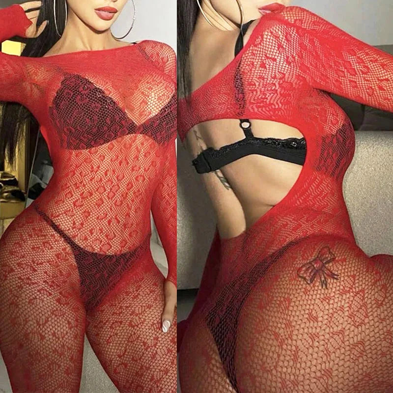 Sexy Leopard Bodystockings Women Sexy Lingerie Black Fishnet Bodysuit Fancy Roleplay Underwear Fashion Leopard Print Clothes New