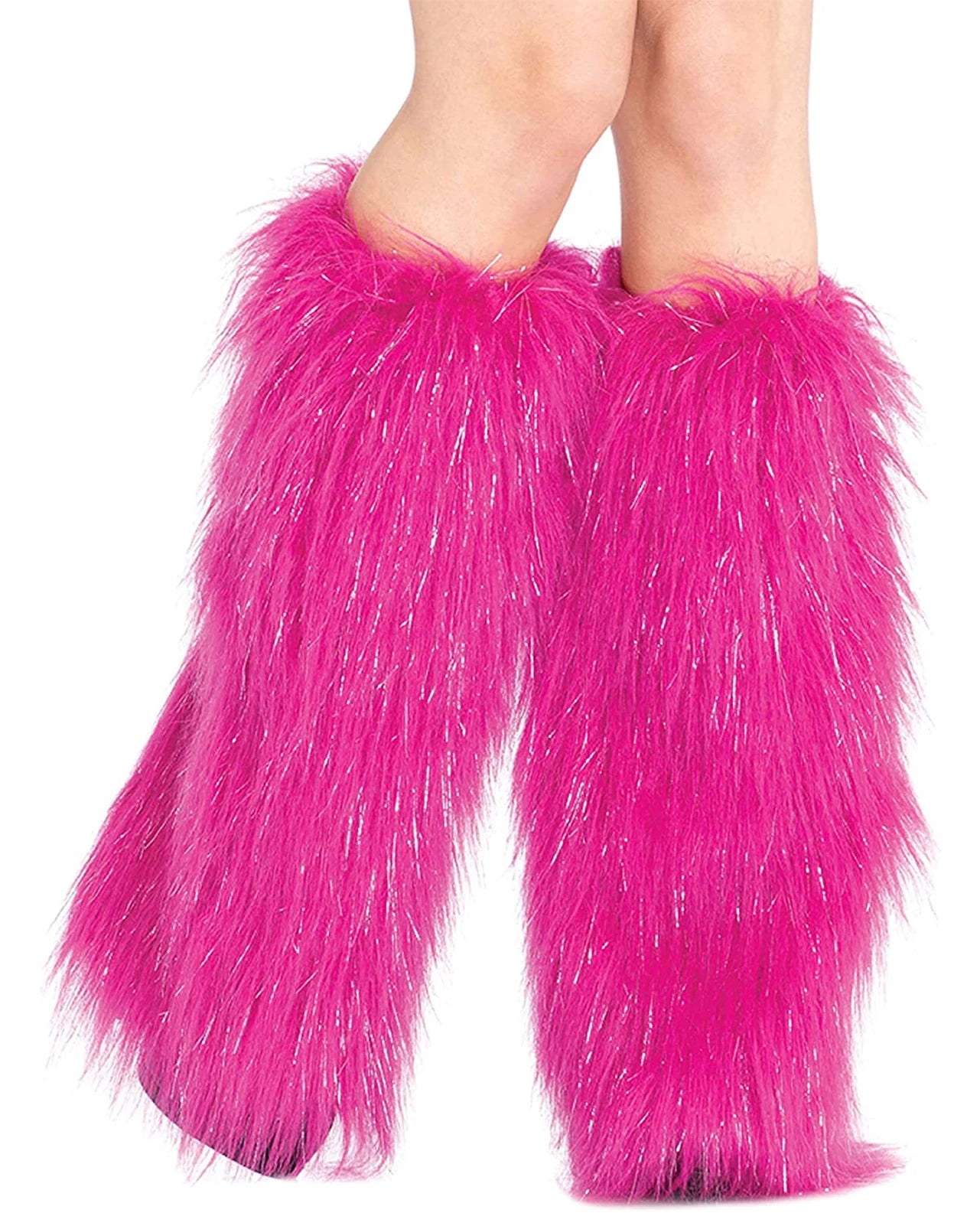 45cm Fuzzy Faux Fur Leg Warmers Fur Heels Long Boots Cuff Cover Has Elasticity One Pair Dionysia Boot Cover Carnival Green