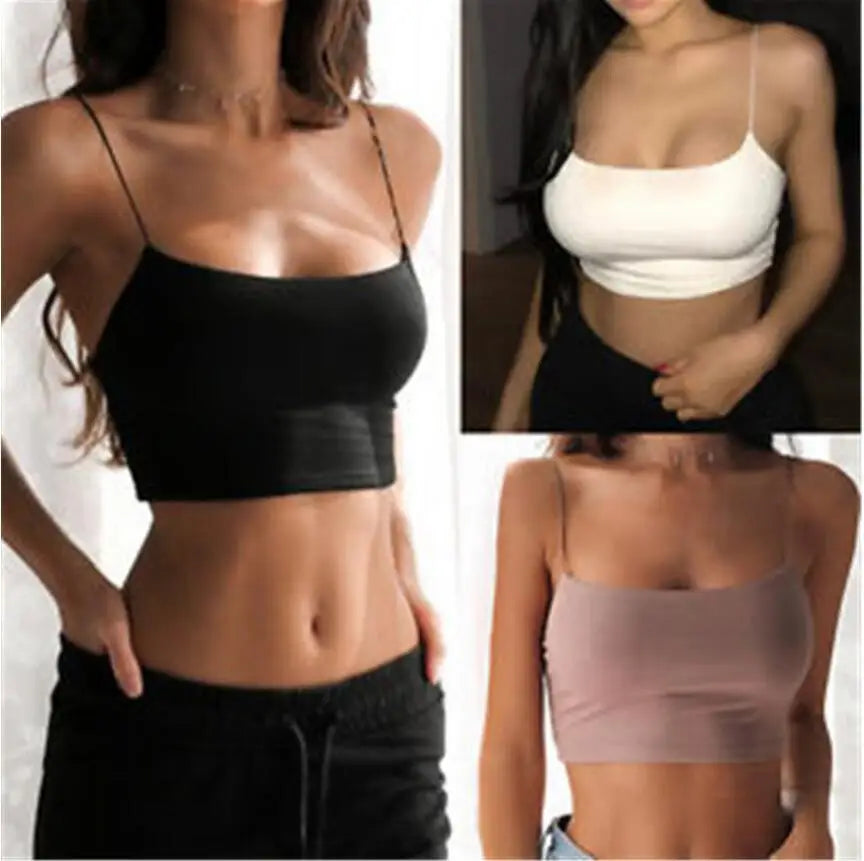 Hot Sale!Women Summer Camisole Crop Tops Sleeveless Slim Sling T-shirt