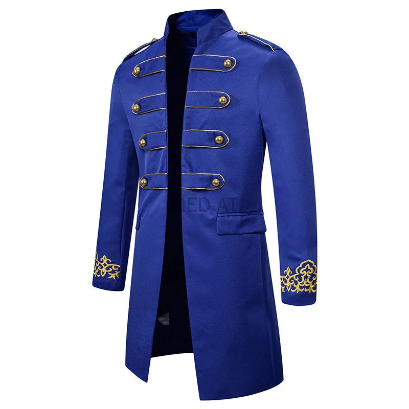 Medieval Men Military Blazer Party Uniforms Vestido Knight Prince Punk