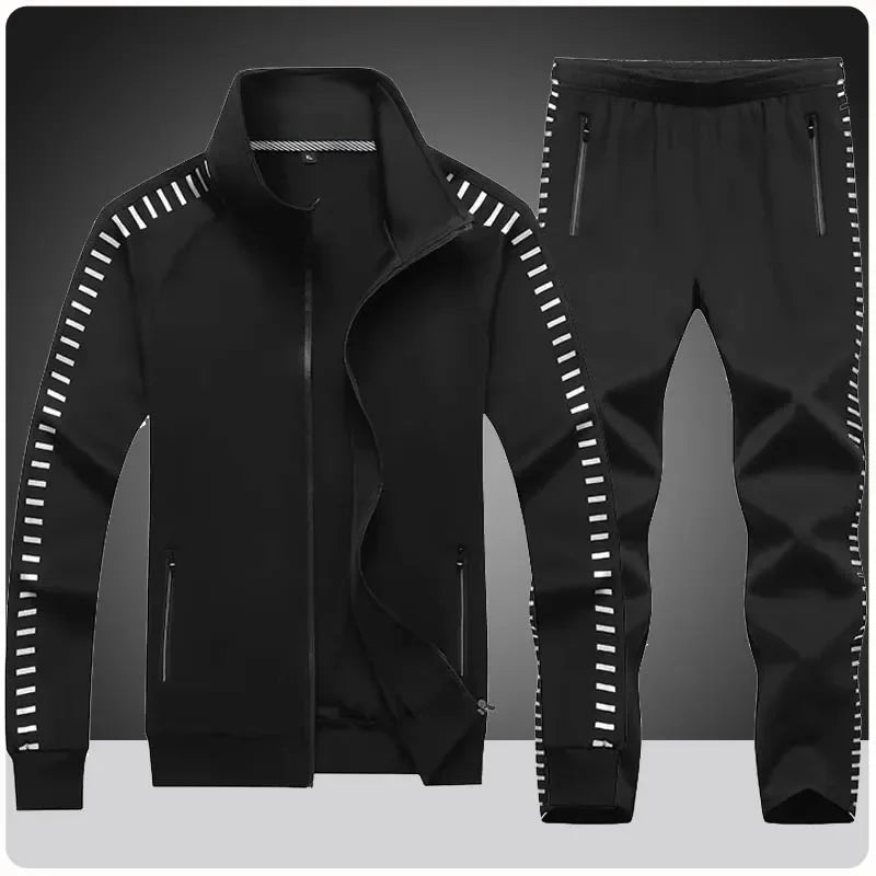 Men's Casual Tracksuits Long Sleeve Gym Jogging Running Suits Sweatsuit Sets Track Jackets + Pants 2 Piece Basketball Sportsuits