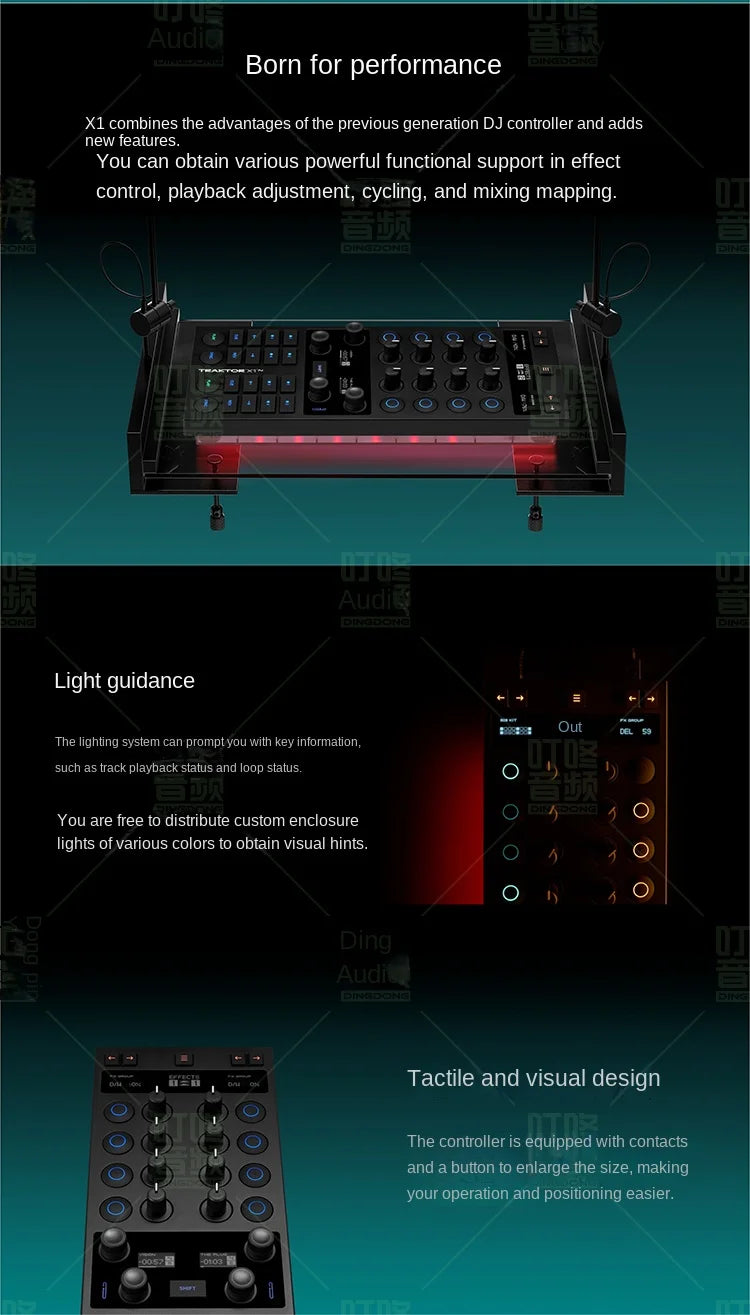 Dingdong Audio NI Traktor X1 DJ MK3 MiDi Controller Professional Mix Loop Strike Pad