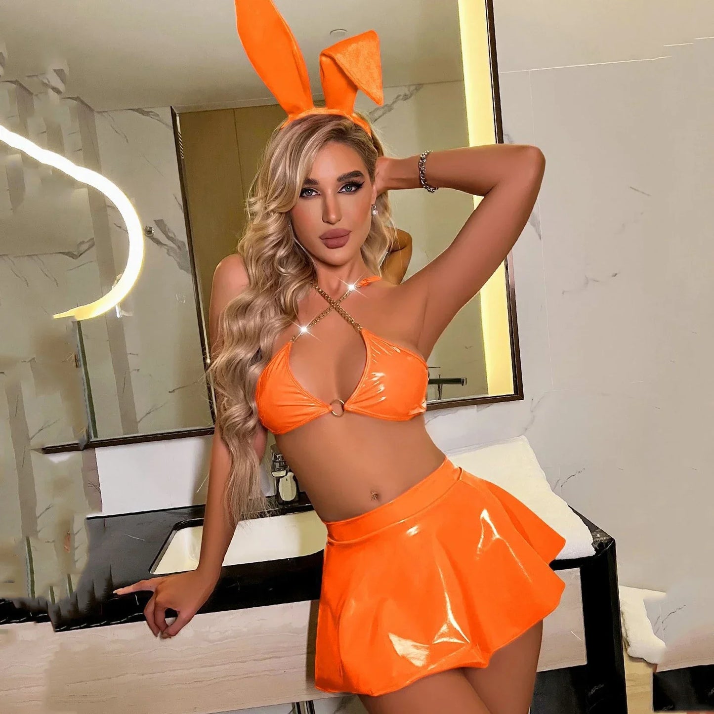 4Colors Sexy Bunny Cosplay Halloween Costumes For Woman Red Christmas Suits Fancy Party Role Play