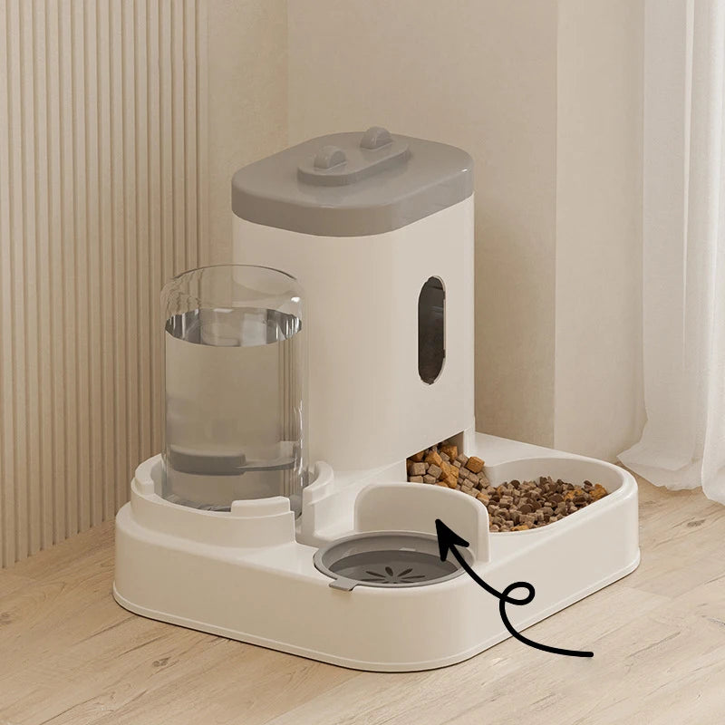 Automatic Feeder Cat Dog Food Bowl With Water Fountain Pet Large Capacity Raised Stand Dish Bowl For Cat Drinker Accessories