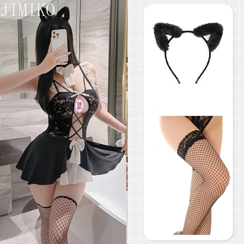 Erotic Lingerie Costumes Plus Size Sexy Mesh Babydoll Hollow Out Body Bodysuits Stripper Sexi Lenceria Mujer Sleepwear Body Suit