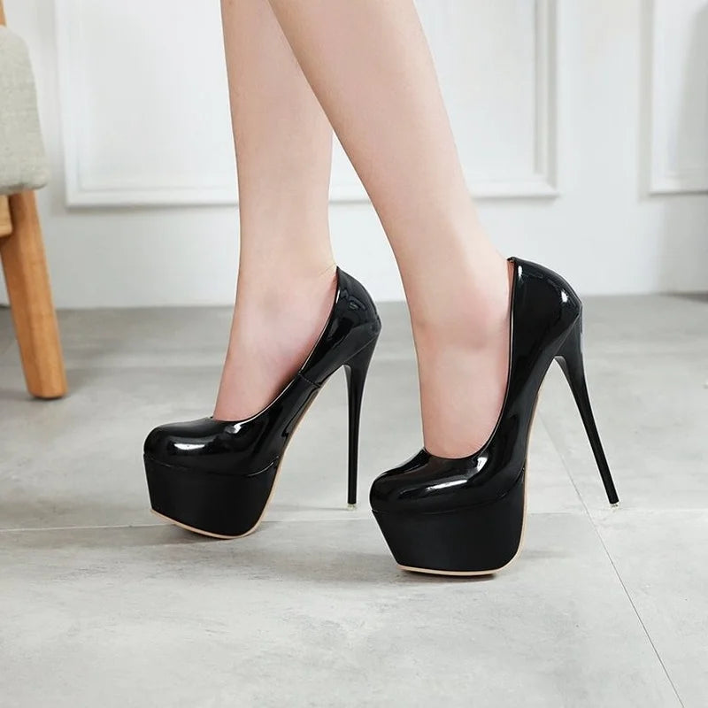 16CM High-heeled Shoes Women's Stiletto Sexy Shoes Waterproof Platform Super High Nightclub Women's Shoes Big SIze 42