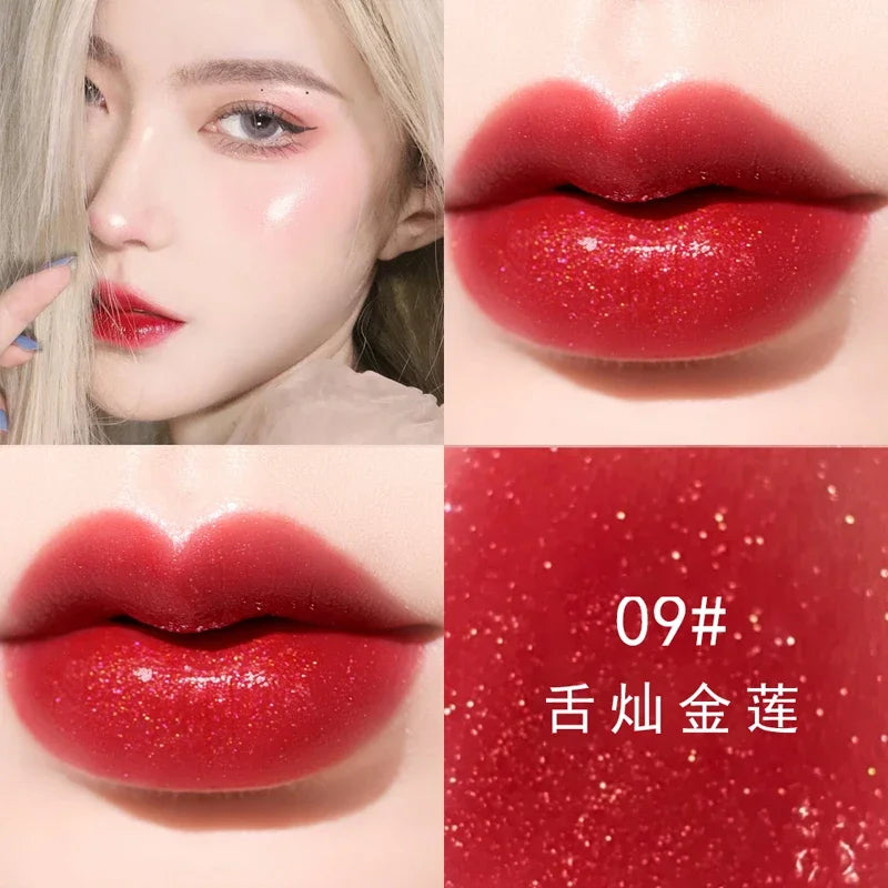 14 Colors Glitter Lip Gloss Moisturizing Non Sticky Cup Jelly Liquid Lipstick Lasting Sexy Cherry Red Pink Lip Tint Lips Makeup