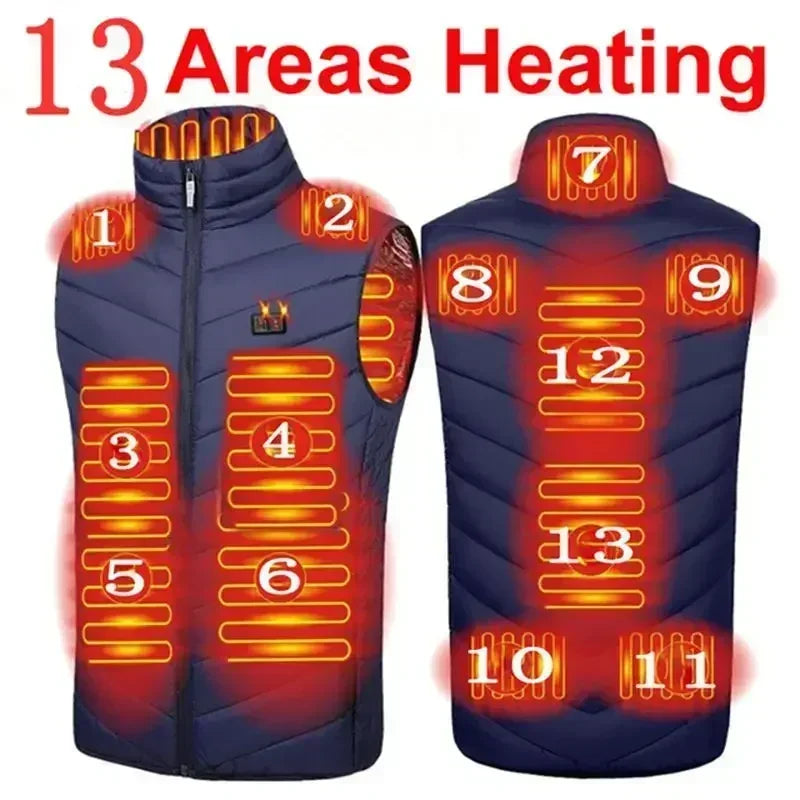 17areas Heated Vest Jacket Men's Winter Usb Heating Vest Self-heating