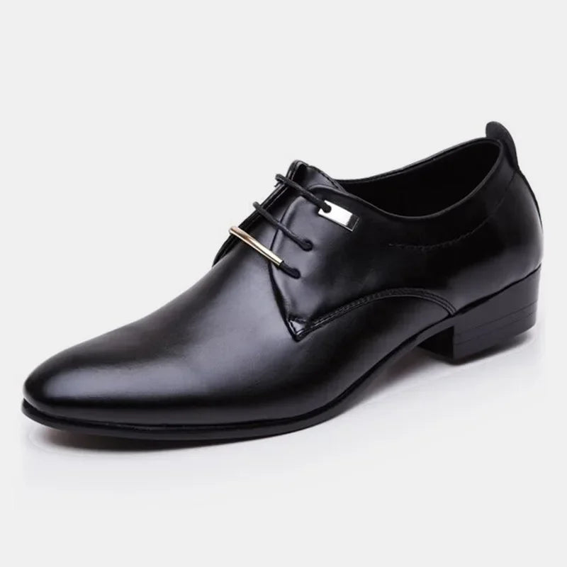 Classic PU Patent Leather Shoes for Men Casual Business Shoes Lace Up Formal Office Work Shoes for Male Party Wedding Oxfords