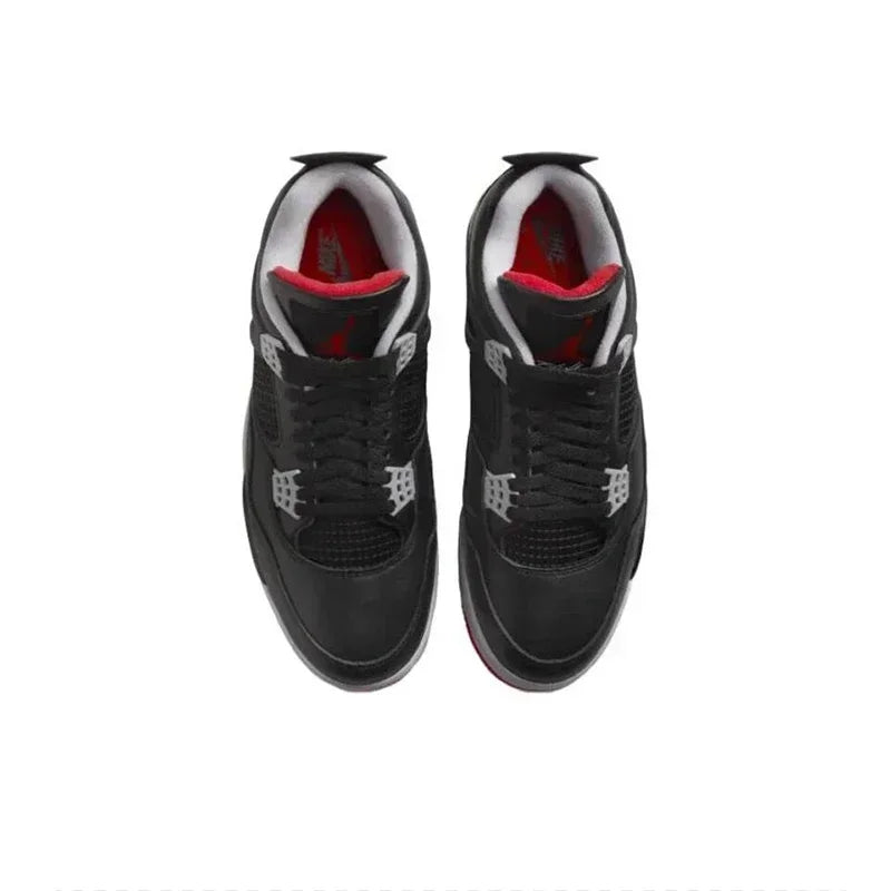 Nike Air Jordan 4 "Bred Reimagined "Wear-resistant Mid-top Retro Basketball Shoes for Men's The Same Black and Red FV5029-001