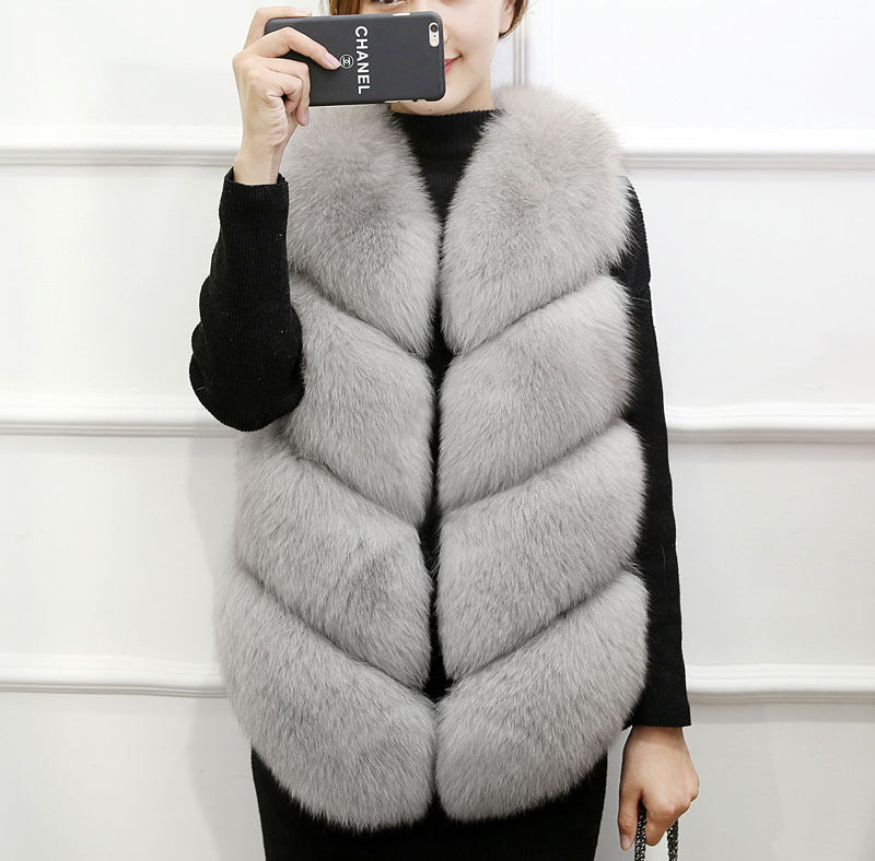 Faux Fur Sleeveless Vest Winter Thick Coats Women 2022 New Fashion