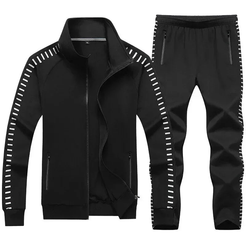 Men's Casual Tracksuits Long Sleeve Gym Jogging Running Suits Sweatsuit Sets Track Jackets + Pants 2 Piece Basketball Sportsuits