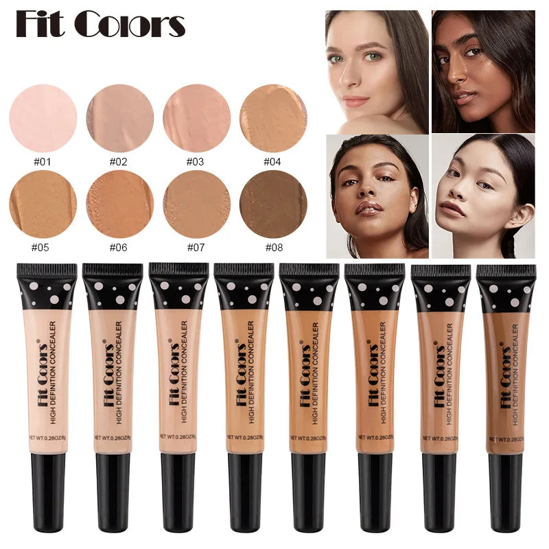 Fit Colors 8 size Concealer with a Flexible Concealer Moisturizing Liquid Foundation to cover dark circles and acne spots