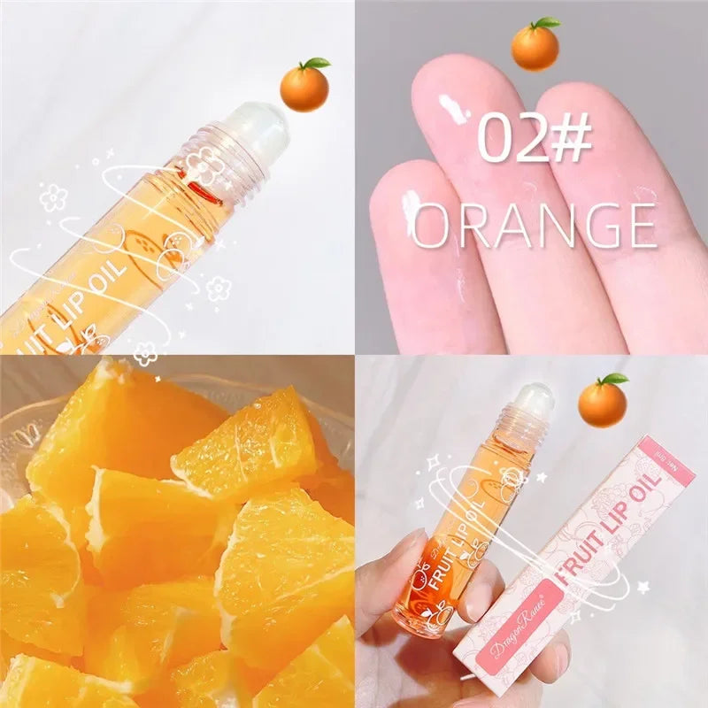 Fruit Lip Gloss Transparent Lip Oil Moisturizing Reducing Lip Lines Nourishes Lips Waterproof Long-lasting Liquid Lips Cosmetics