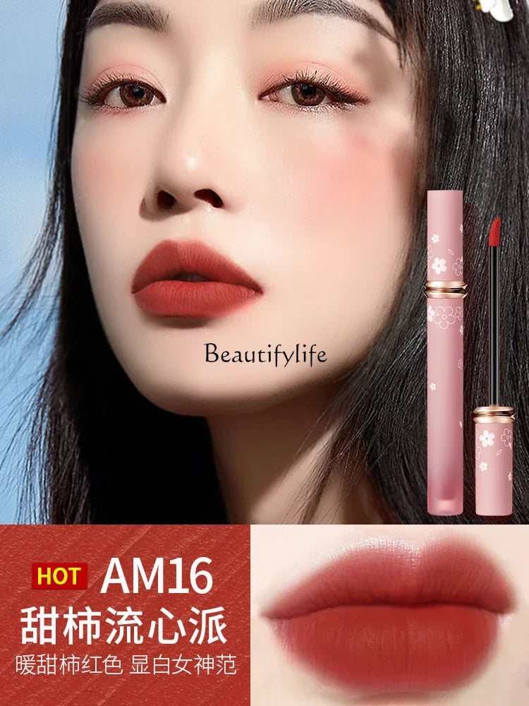 Lip Lacquer Lipstick Niche Brand Matte Non-Fading No Stain on Cup Smear-Proof Makeup Cheap