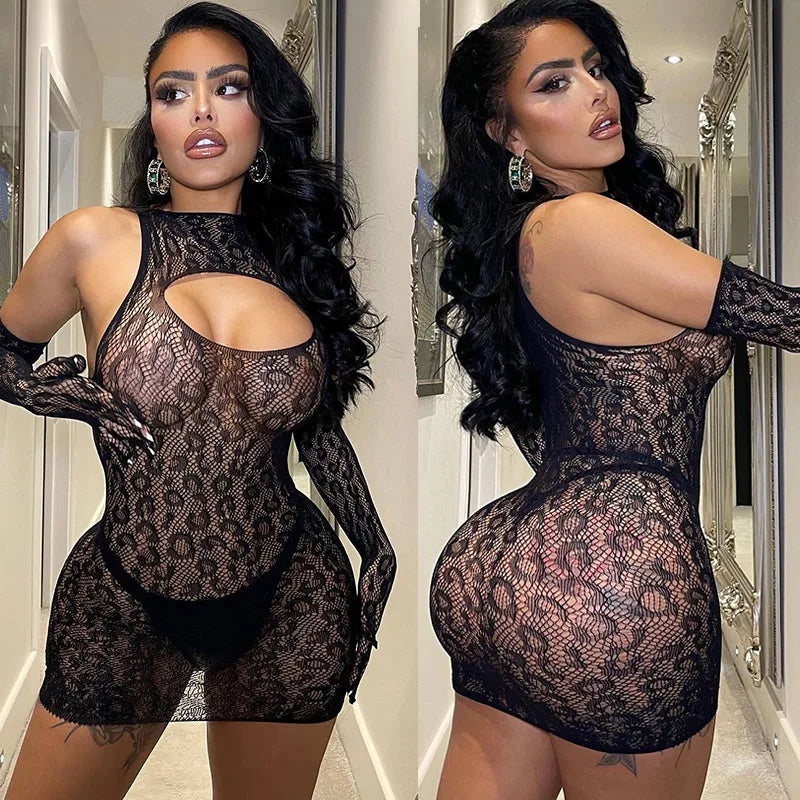 Hot Sexy Leopard Bodystockings Sexy Lingerie Women Lace Underwear Fishnet Bodysuit Erotic Cosplay Costume Roleplay Sex Set