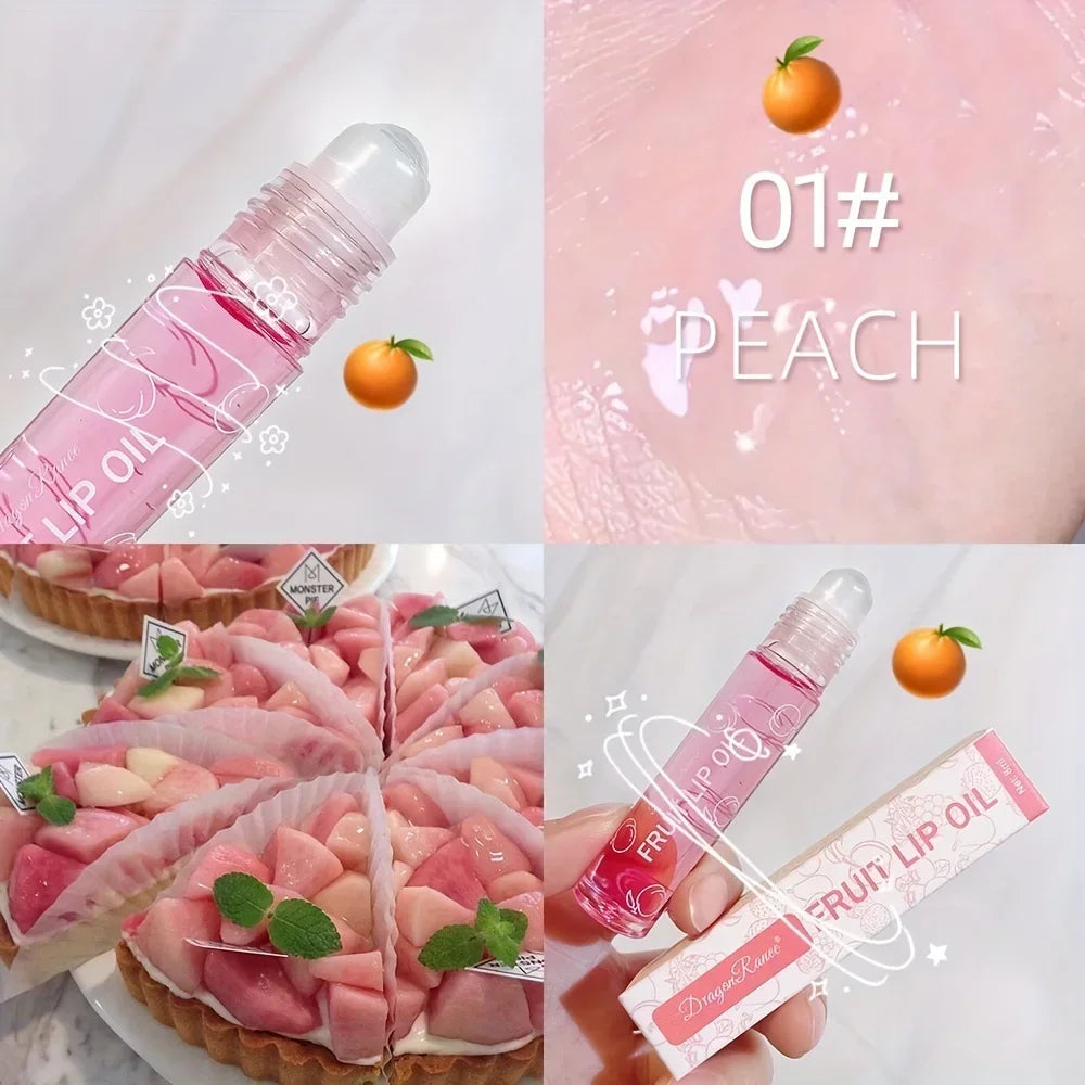 Fresh Fruit Roll-on Lip Balm Lip Makeup Primer Moisturizing Clear Transparent Lip Oil Long Lasting Hydrating Lip Gloss Cosmetics