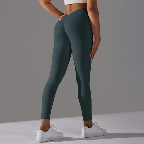 Scrunch Butt Gym Leggings Sexy V Waist Push Up Leggings Women Fiteness