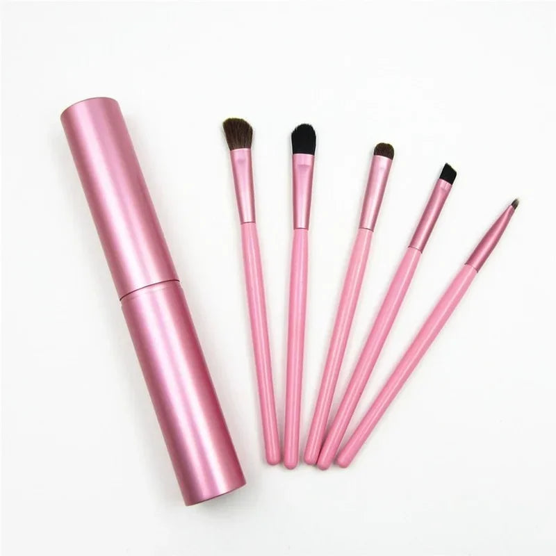 5pcs Professional Travel Portable Mini Eye Makeup Brushes Set Smudge Eyeshadow Eyeliner Eyebrow Brush Lip Make Up Brush Kit