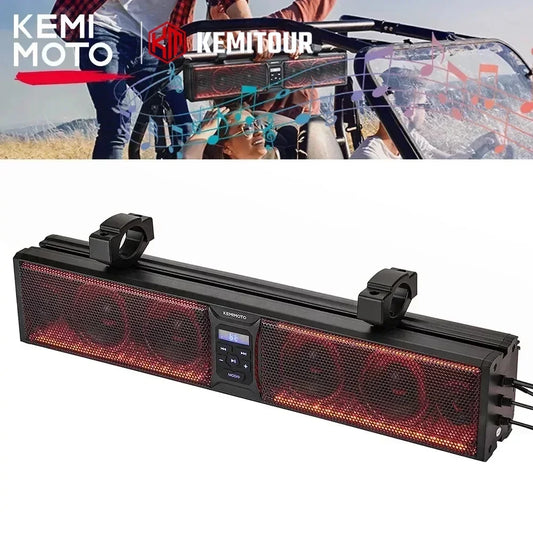 KEMIMOTO UTV 26" Sound Bar System Speakers 1.75-2.25" Bluetooth Compatible with Polaris RZR PRO XP/XP4 1000 800 for Can-am X3