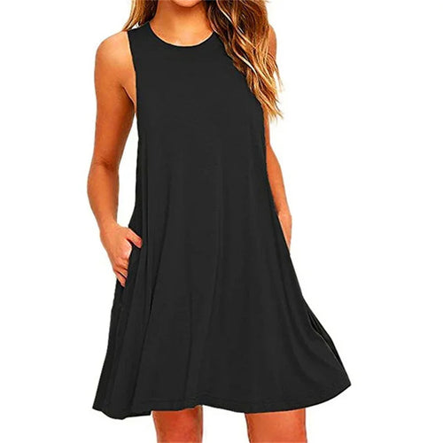 Women's Dress Summer Casual T Shirt Dresses Beach Cover up Plain