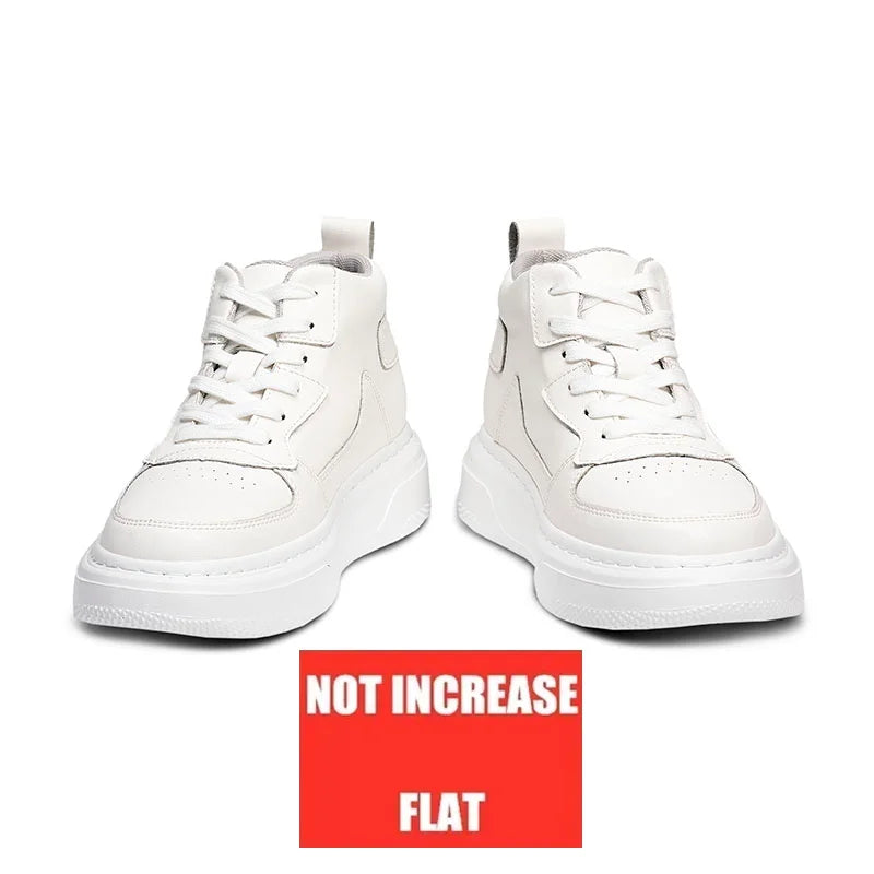 Genuine Leather MEN'S 7cm height increasing sneakers fashion casual shoes mens outdoor running sneakers size 36-44 luxury