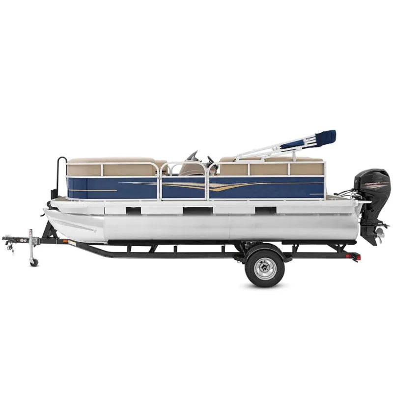 16 ft aluminum luxury pontoon boats with bimini fish cruise party barge floating for sale