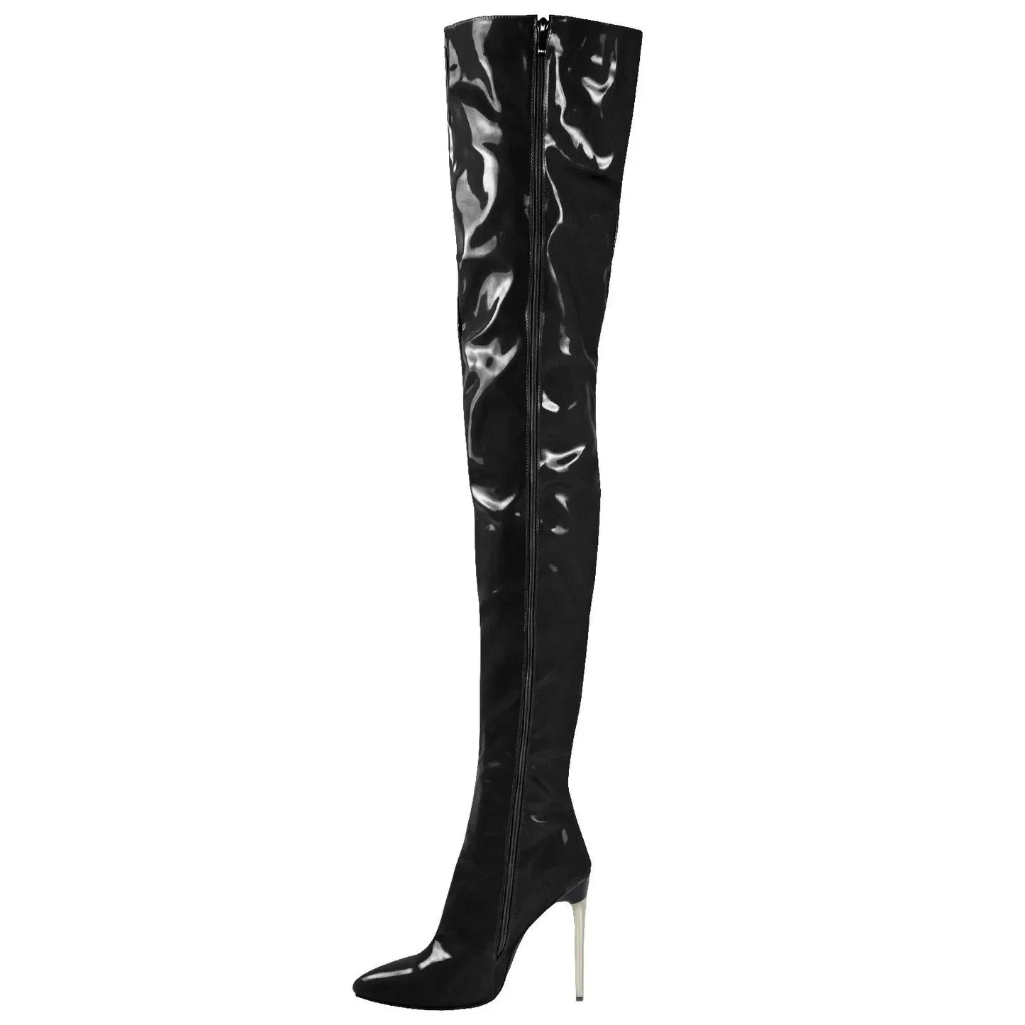 Women Over The Knee Boots High Heels Patent Leather High Heels 11CM Thin Heels Side Zipper Boot Women Fashion Stylish Shoes