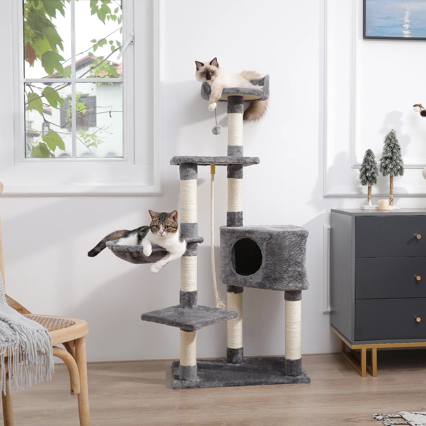 Domestic Delivery Cat's Tree Tower Pets Play Tree Scratching Tree arbre a chat  Climbing Jumping Toy Frame Pets rascador gato