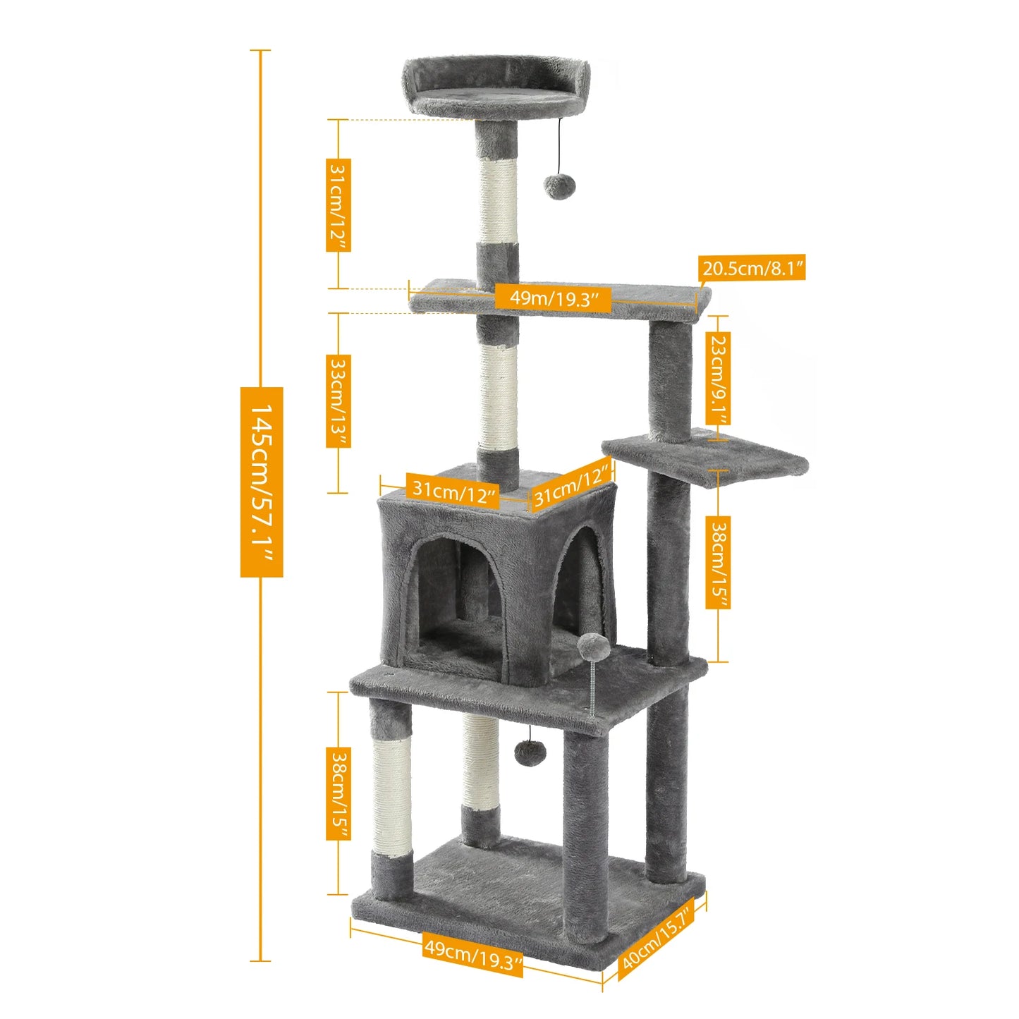 Domestic Delivery Cat's Tree Tower Pets Play Tree Scratching Tree arbre a chat  Climbing Jumping Toy Frame Pets rascador gato