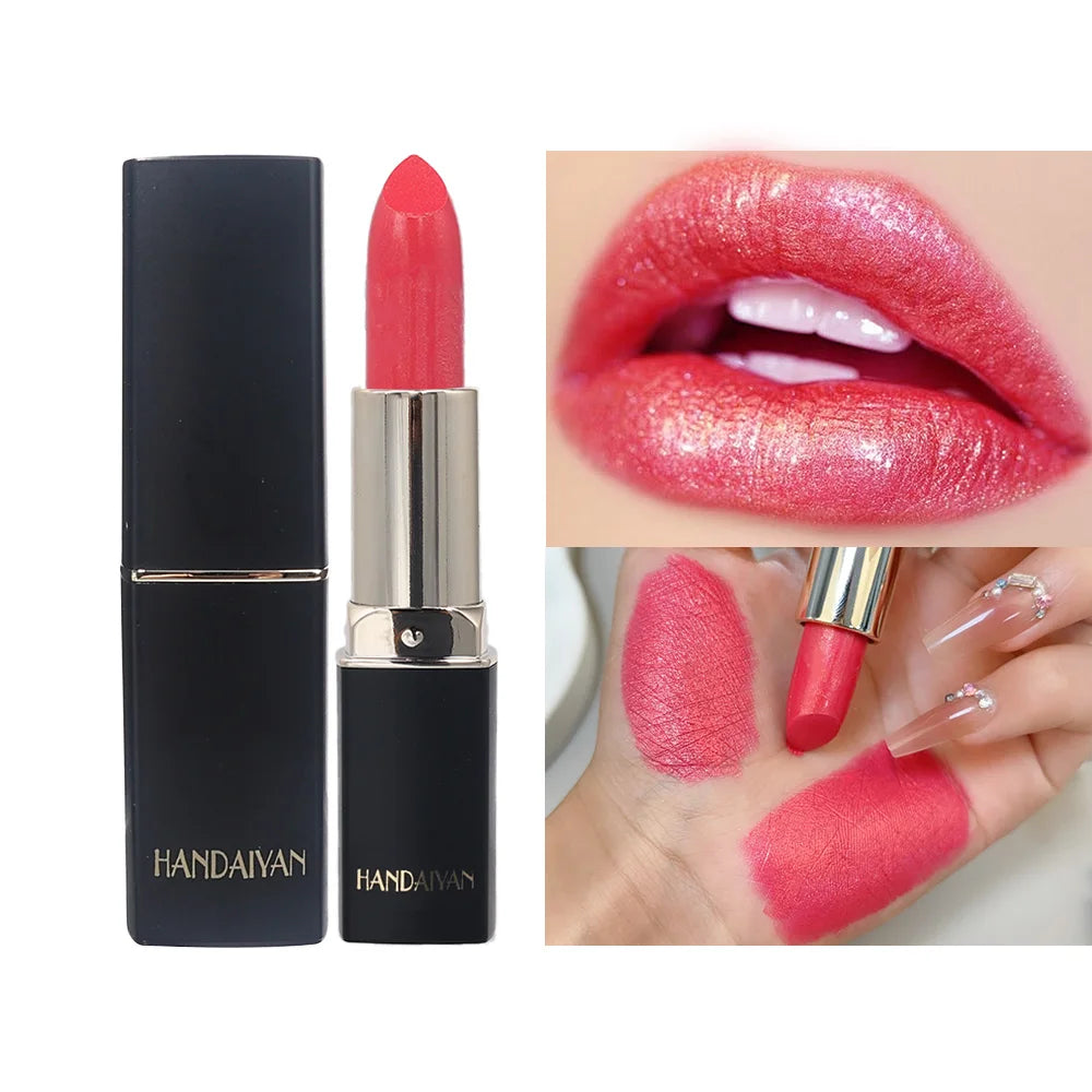 Diamond Shiny Lipstick Moisturizing Long Lasting Waterproof Pearl Lip Gloss Glitter Shimmer Sexy Lipsticks Lips Makeup Cosmetics