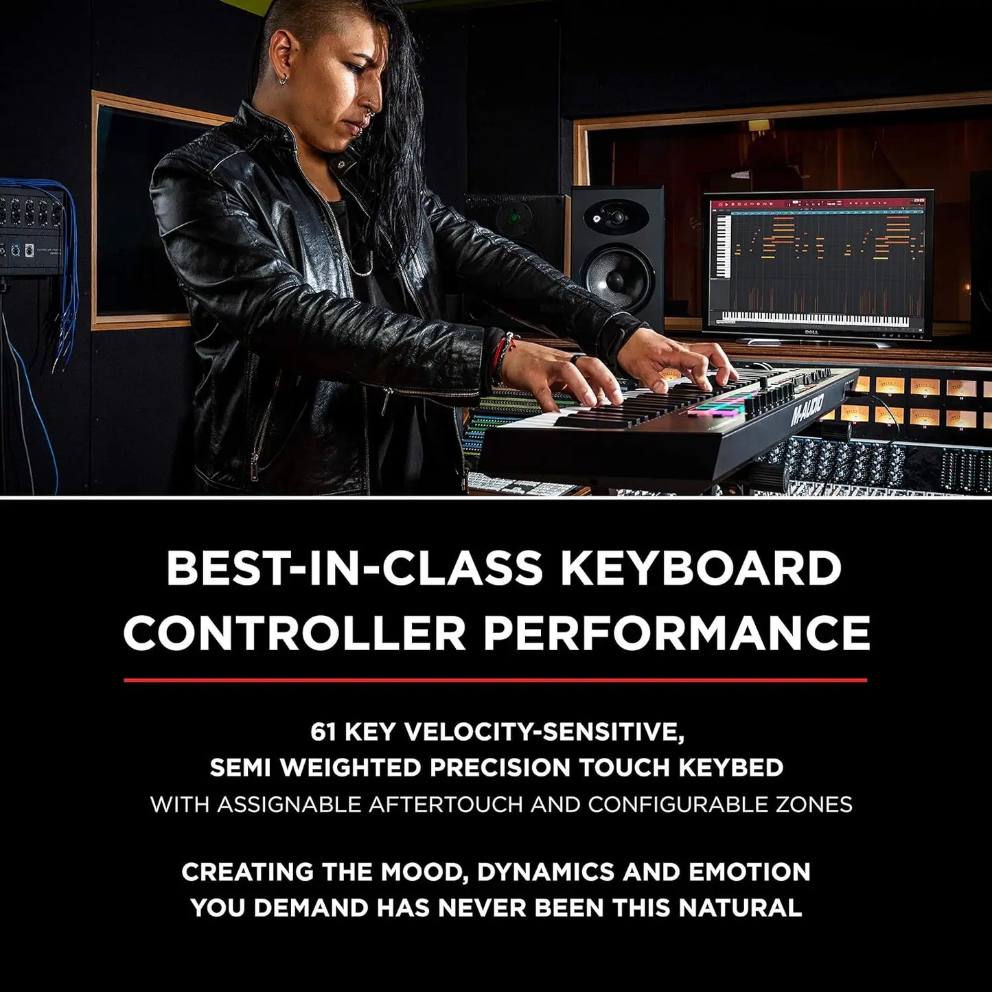 Oxygen Pro 61 – 61 Key USB MIDI Keyboard Controller With Beat Pads, MIDI Assignable Knobs, Buttons & Faders and Software