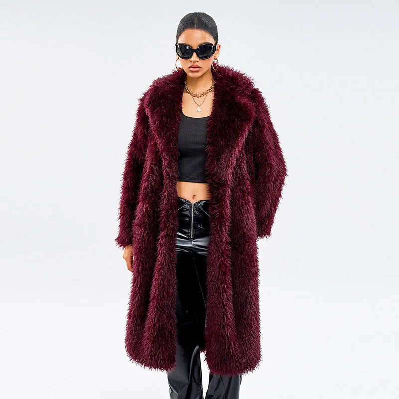 Fur & Faux Fur 2024 New Fashion Temperament Women's Fur Coat Winter Solid Color Lapel High Quality Women Fur Coat Qvercoat H175