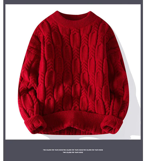 Men's Winter Thermal Knit Sweaters Men's Loose Casual Jumper Brand