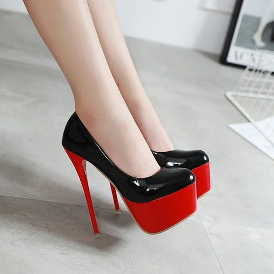 16CM High-heeled Shoes Women's Stiletto Sexy Shoes Waterproof Platform Super High Nightclub Women's Shoes Big SIze 42