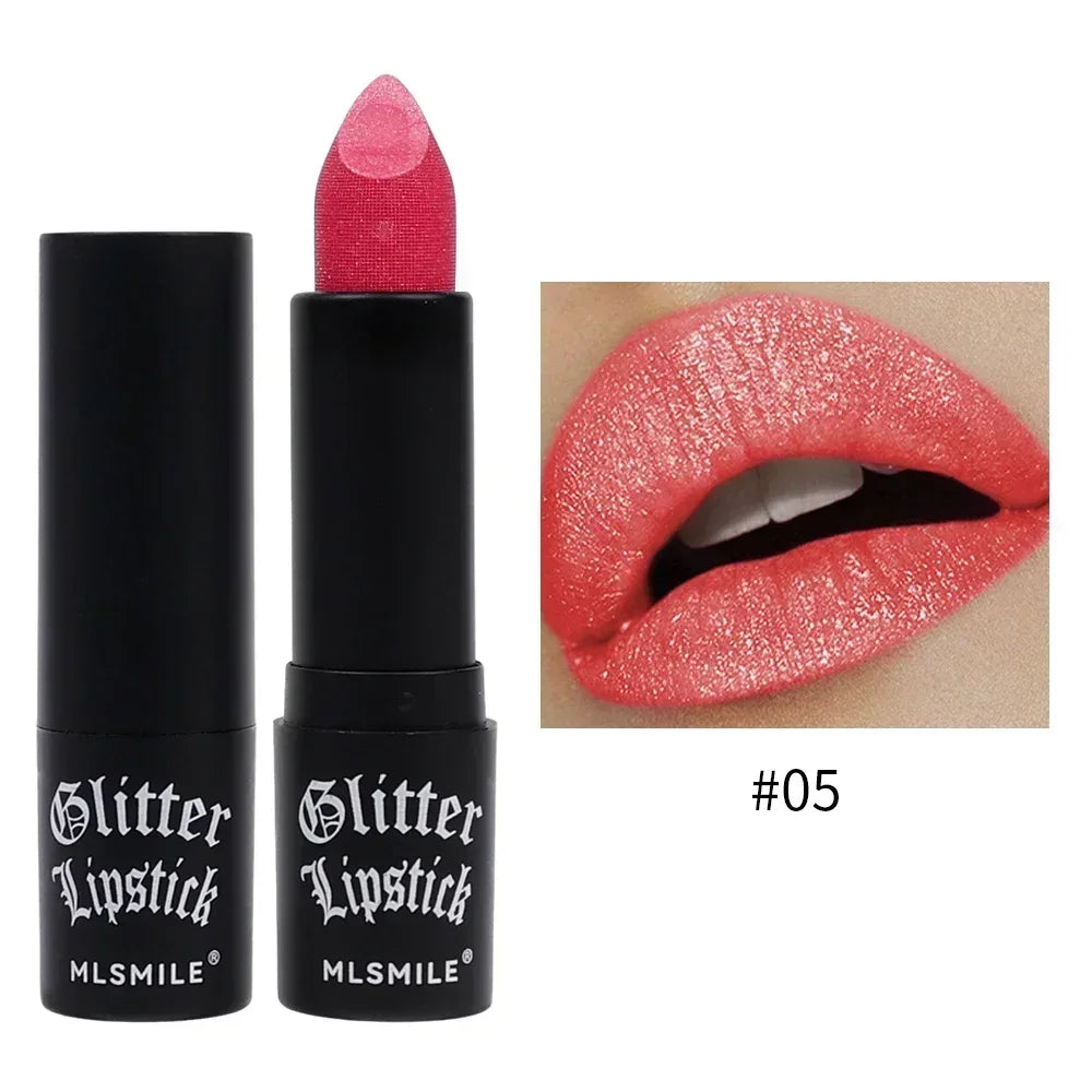 Diamond Shiny Lipstick Moisturizing Long Lasting Waterproof Pearl Lip Gloss Glitter Shimmer Sexy Lipsticks Lips Makeup Cosmetics