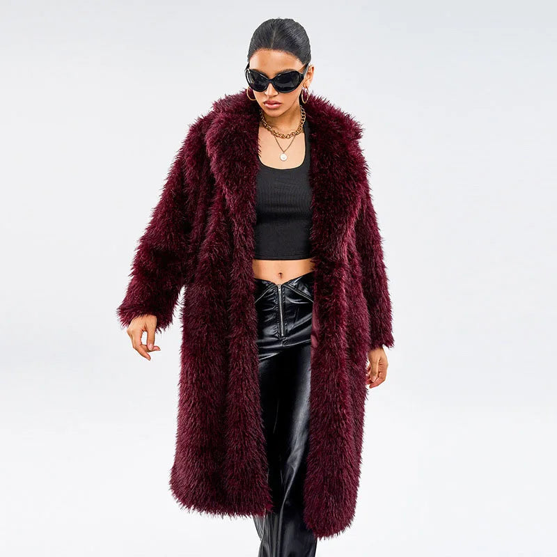 Fur & Faux Fur 2024 New Fashion Temperament Women's Fur Coat Winter Solid Color Lapel High Quality Women Fur Coat Qvercoat H175