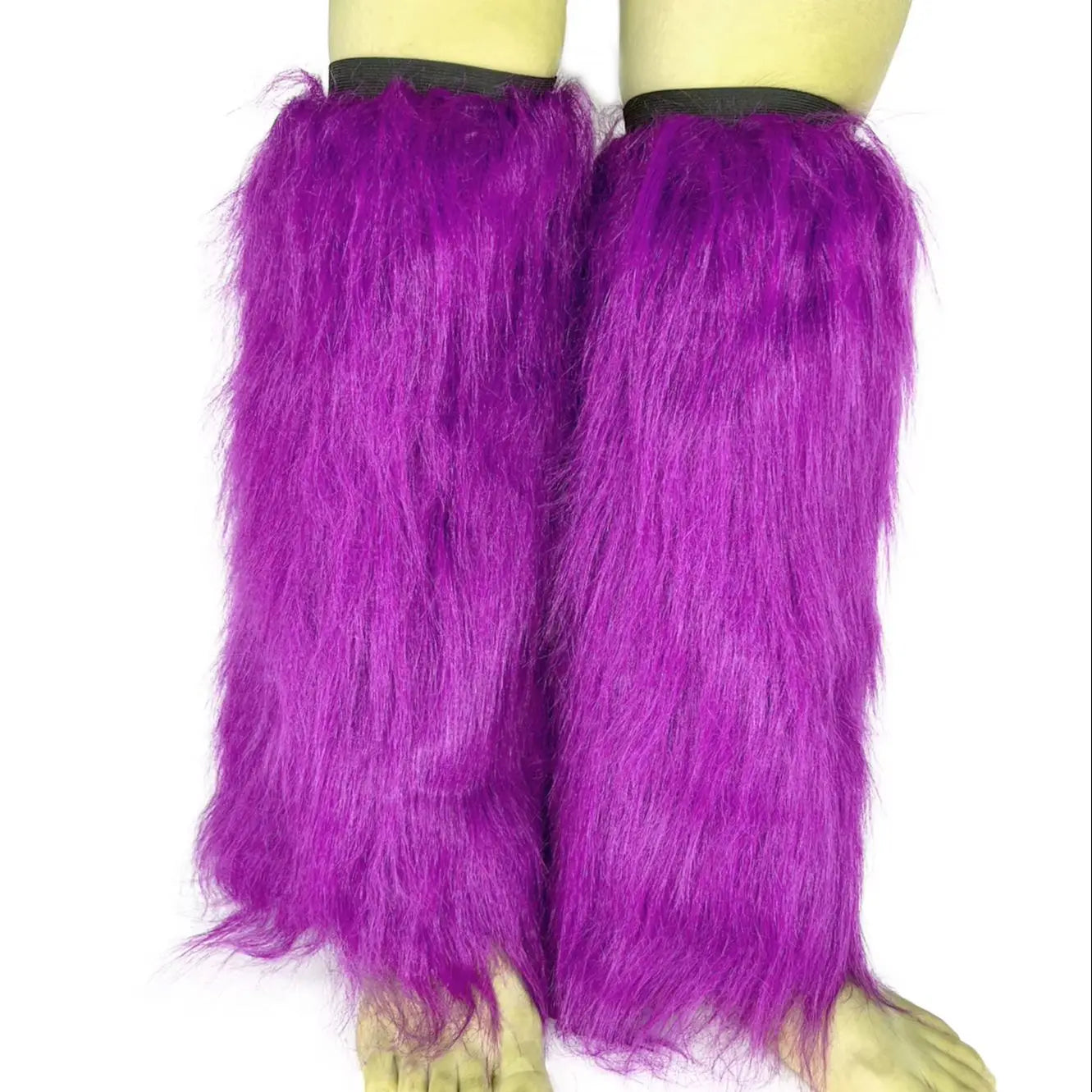 45cm Fuzzy Faux Fur Leg Warmers Fur Heels Long Boots Cuff Cover Has Elasticity One Pair Dionysia Boot Cover Carnival Green