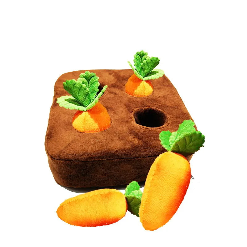 Dog Cat Toy Carrot Plush Pet Vegetable Chew Toy Sniff Pets Hide Food Toys To Improve Eating Habits Durable Chew Dogs Accessories