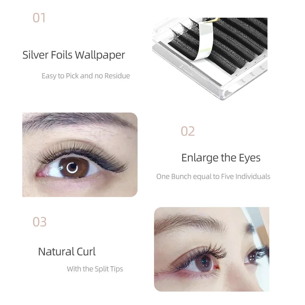 NAGARAKU 5D W Shape Big Bundle Eyelash Extension Mega Volume Premade