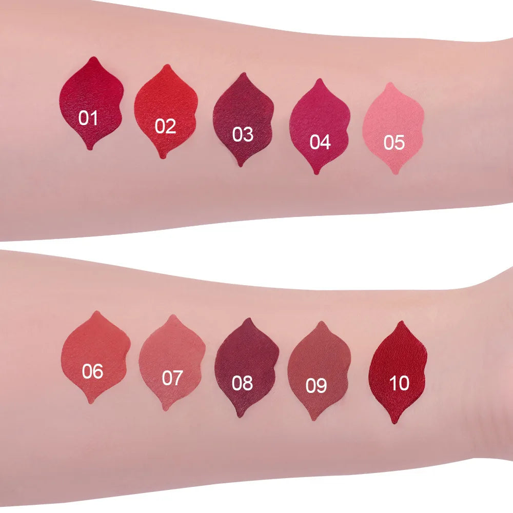 CmaaDu 10 Colors Long-Lasting Matte Lipstick Lip Stick with Rich Velvet Color and Waterproof Formula Valentine's Day Gifts