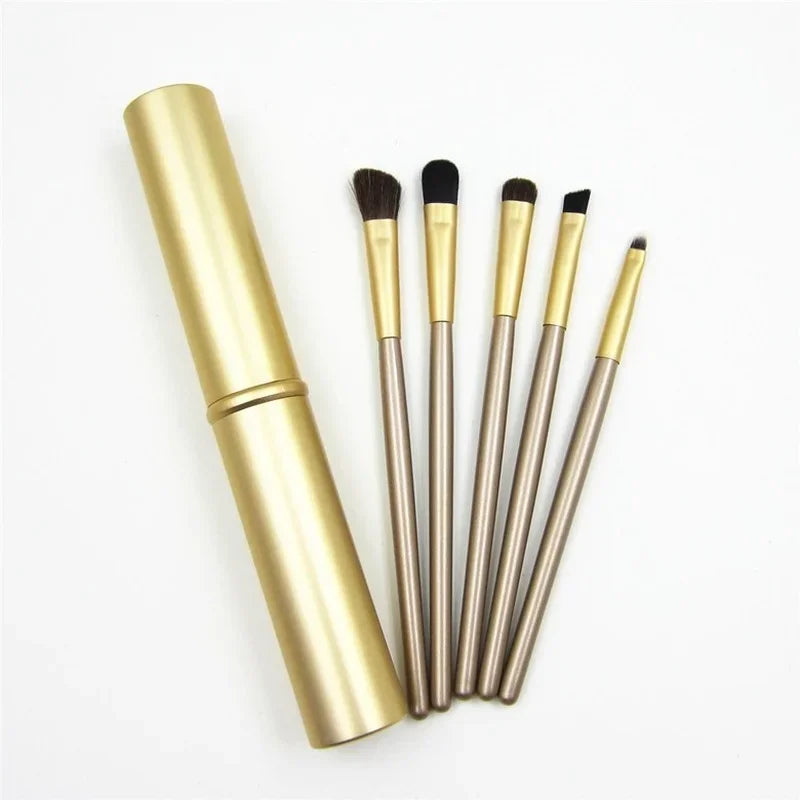 5pcs Professional Travel Portable Mini Eye Makeup Brushes Set Smudge Eyeshadow Eyeliner Eyebrow Brush Lip Make Up Brush Kit