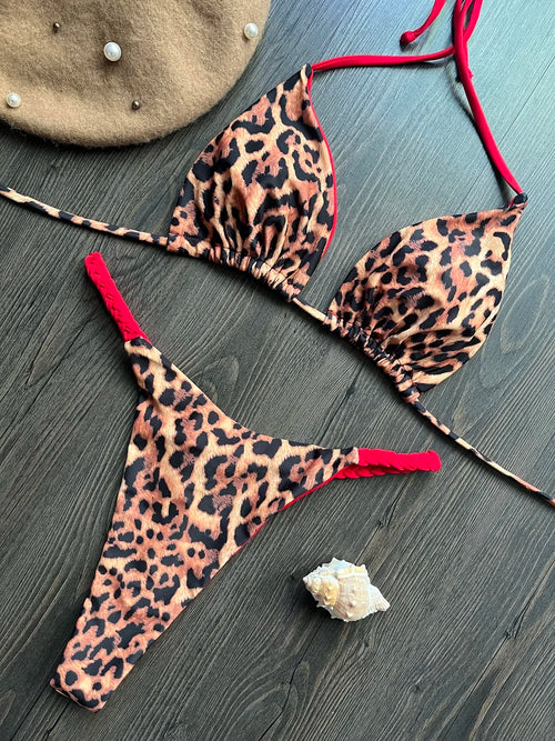 RUOTONGSEPT Swimwear Women Leopard Print Brazilian Bikini Set Sexy