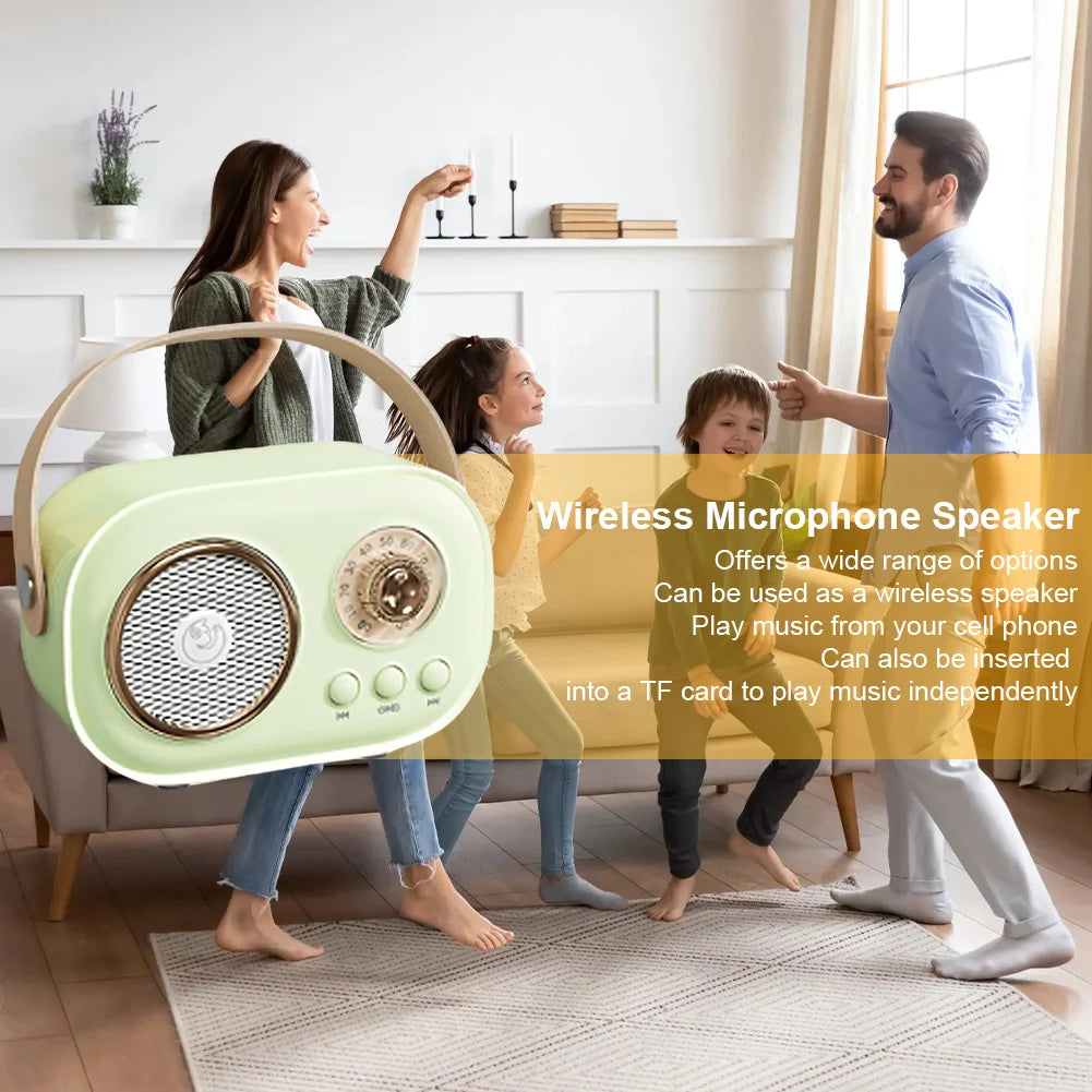 Wireless Karaoke Speaker Bluetooth Wireless Microphone Home KTV Karaoke Machine Portable Mini Bluetooth Speaker