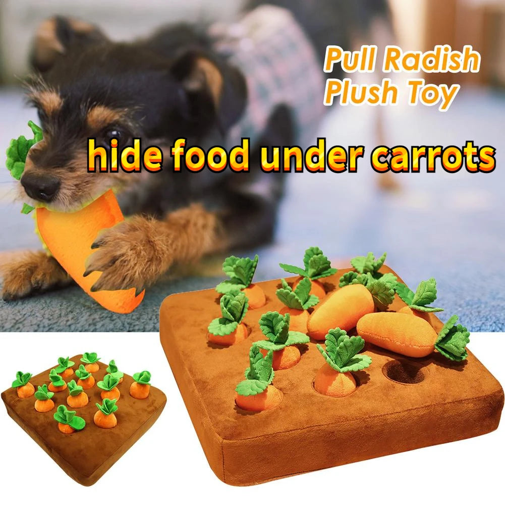 Dog Cat Toy Carrot Plush Pet Vegetable Chew Toy Sniff Pets Hide Food Toys To Improve Eating Habits Durable Chew Dogs Accessories