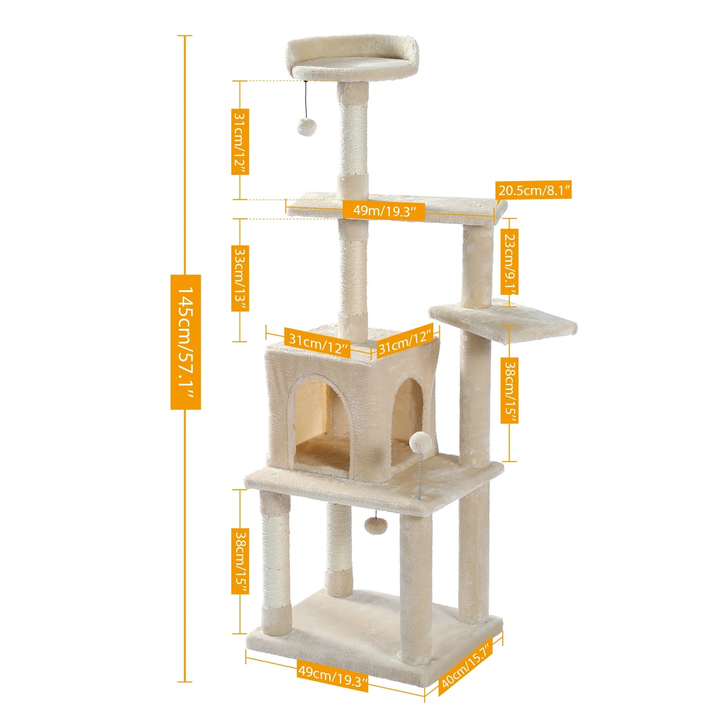 Domestic Delivery Cat's Tree Tower Pets Play Tree Scratching Tree arbre a chat  Climbing Jumping Toy Frame Pets rascador gato